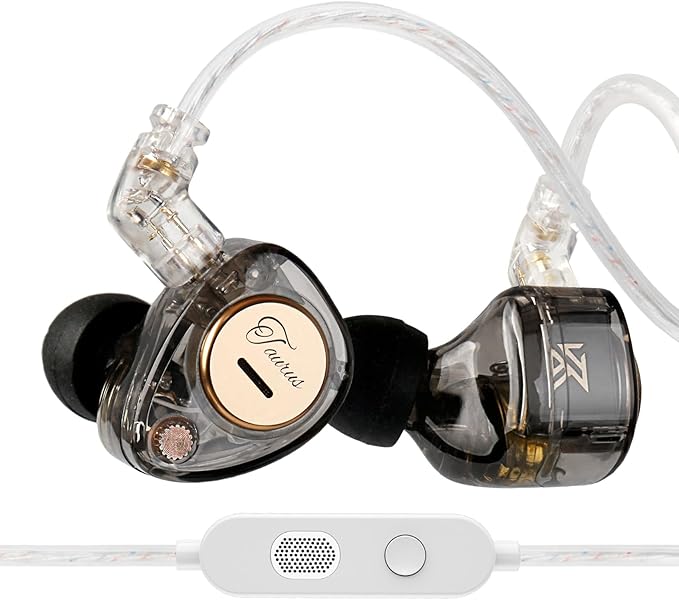 KZ Taurus in Ear Monitor Headphones Horizontal 2DD Gaming Earbuds Wired IEM in Ear Headphones Noise Cancelling Ear Buds Sound Localization in-Ears for Singers Musicians Audiophiles