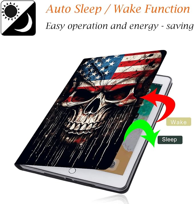 Vintage American Flag and Skull