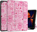 DONGKE Case Compatible with iPad 10.2 Inch 2021 2020 2019 iPad 9th/8th/7th Generation with Pencil Holder Slim Stand Protective Case with Soft TPU Back Auto Sleep/Wake Cover Melting Faces
