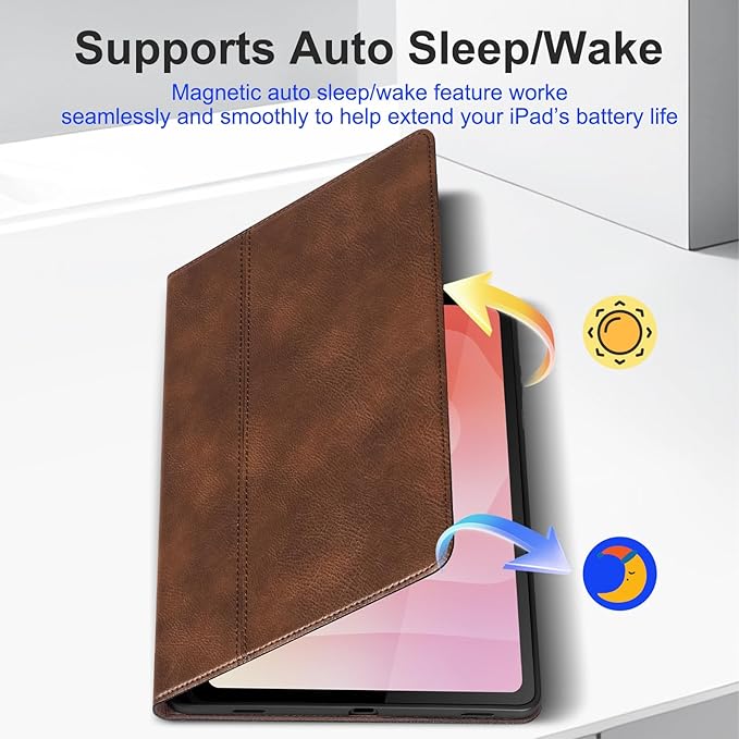 Leather Case for Samsung Galaxy Tab S11 Ultra 2025 14.6-InchModel SM-X930 / SM-X936BPremium Leather Protective Cover with S Pen HolderAuto Sleep/WakeMulti-Angle ViewingDark Brown