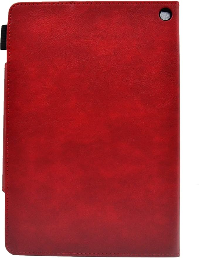 Folio Case for Amazon Kindle Fire HD 8/Fire HD 8 Plus (12th/10th Generation 2024/2022/2020) 8 UUcovers PU Leather Magnetic Smart Cover with Stand/Pencil Holder/Pockets [Auto Sleep/Wake] Red
