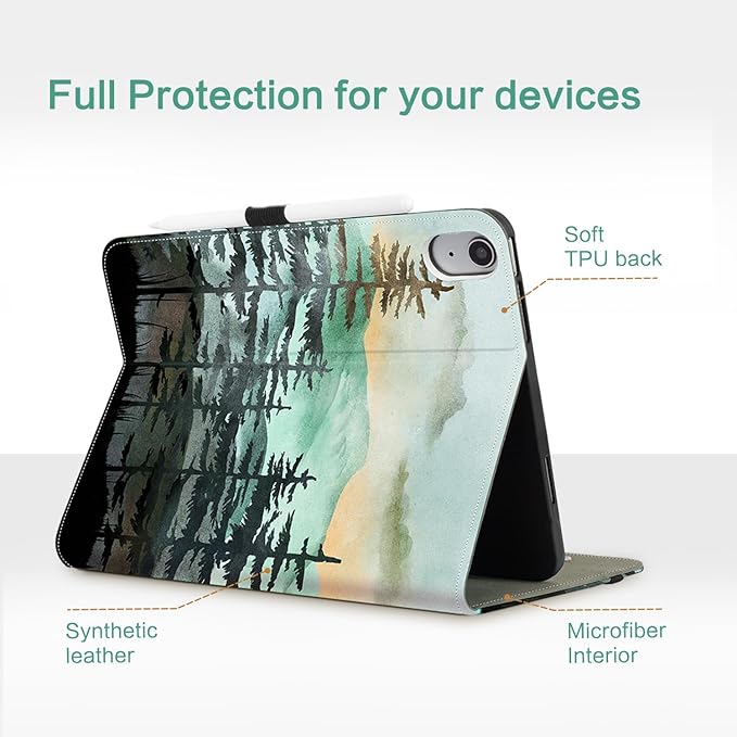 Vimorco Case for iPad (A16) 11th Generation 11 inch (2025)for iPad 10th Gen 10.9 inch (2022) Pencil Holder&ampHand Strap&ampPocketMultiple Stand Protector Folio CoverAuto Wake/SleepYellow Green
