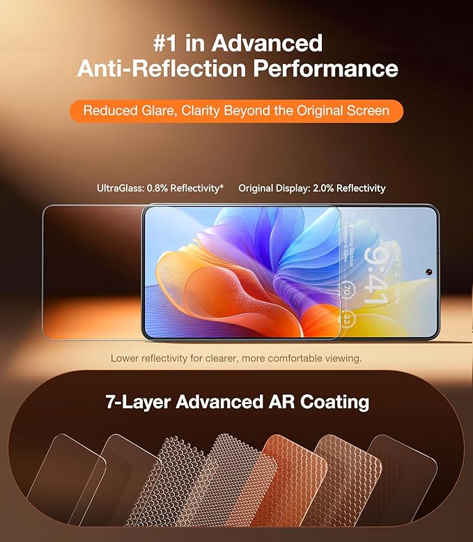 UltraGlass TOP 9H+ OptiArmor for Samsung Galaxy S26 Ultra Screen Protector [NO.1 Anti-Reflection &amp Military Grade Shatterproof] Galaxy 26 Ultra Tempered Glass Anti Glare Easy One-Pull Install 2