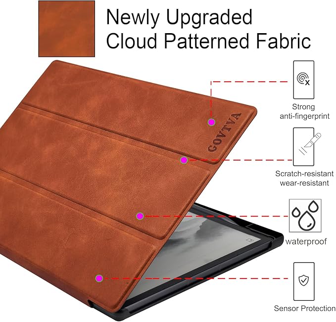 Protective Folio Case for 8.2'' iFLYTEK AINOTE Air 2 Ultra-Thin Lightweight Trifold Protective Cover with Built-in Pen Holder Auto Sleep/Wake for AINOTE Air2 Tablet (Brown)