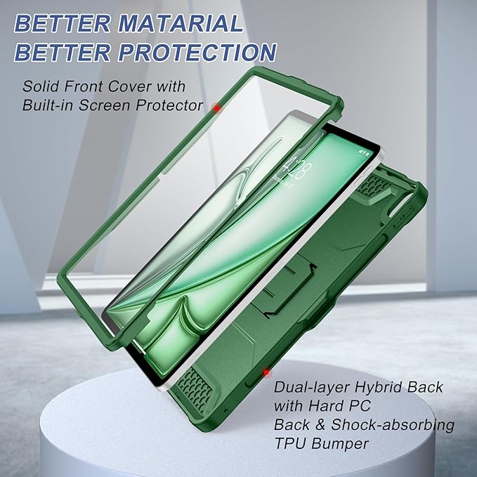 Soke Case for iPad Air 13-Inch M4 2026 M3 2025 &amp M2 2024with Built-in Screen Protector and Kickstand Rugged Full-Body Heavy Duty Protective Cover for Apple iPad Air 13 - Alpine Green
