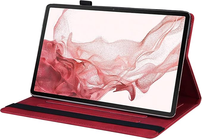 Case for Samsung Galaxy Tab S10 FE Plus 13.1 2025 SM-X620/X626/X626B Folio Stand Cover PU Leather Flip Shell with Card SlotShockproof Protective Case for Galaxy Tab S10 FE+ Tablet Red
