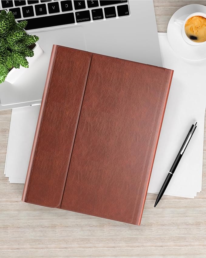 Leather Keyboard Case for iPad Air 5th 4th Generation 10.9 inch Pro 11 1st/2nd/3rd/4th 7 Color Backlight BT Keyboard Folio with Pencil Holder 2022 2021 2020 2018 (Brown)