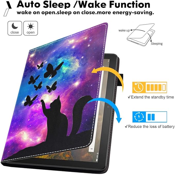 Galaxy Nebula Cat and Butterfly