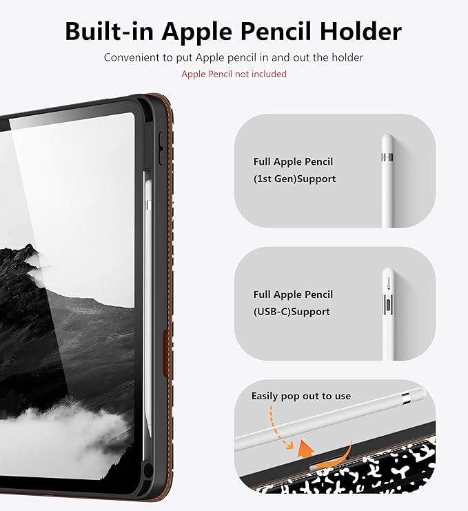 DTTO for iPad A16 Case iPad 11th / 10th Generation Case (2025/2022) 360 Degree Rotating Premium Leather Folio Stand Cover with Pencil Holder New Book