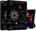 DONGKE Case Compatible with iPad 10.2 Inch 2021 2020 2019 iPad 9th/8th/7th Generation with Pencil Holder Slim Stand Protective Case with Soft TPU Back Auto Sleep/Wake Cover Sun &amp Moon