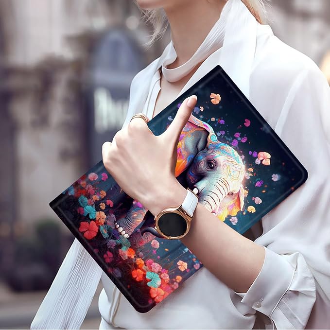 Cute Eelephant & Colorful Flowers