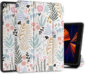 DONGKE Case Compatible with iPad 10.2 Inch 2021 2020 2019 iPad 9th/8th/7th Generation with Pencil Holder Slim Stand Protective Case with Soft TPU Back Auto Sleep/Wake Cover Cute Florals