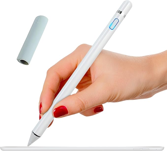 Stylus Pen Pencil 1st Generation Gen Replacement for Apple iPad Pro 1st iPad 1st 2nd 3rd 4th 5th iPad Mini 1 2 3 4 iPad Air 1st 2nd iOS Android Capacitive Tablet Touch Screen + Free Holder (White)