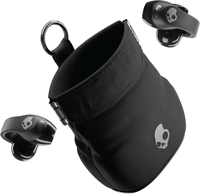 Skullcandy Push 720 Open Wireless Open Ear Bluetooth Earbuds Headphones Waterproof Clip-On Lightweight Design 30 Hours Battery Wireless Charging Pouch Microphone for iPhone Android - True Black