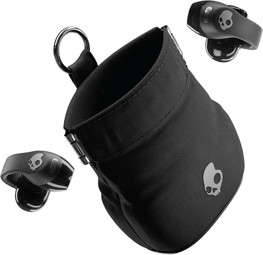Skullcandy Push 720 Open Wireless Open Ear Bluetooth Earbuds Headphones Waterproof Clip-On Lightweight Design 30 Hours Battery Wireless Charging Pouch Microphone for iPhone Android - True Black
