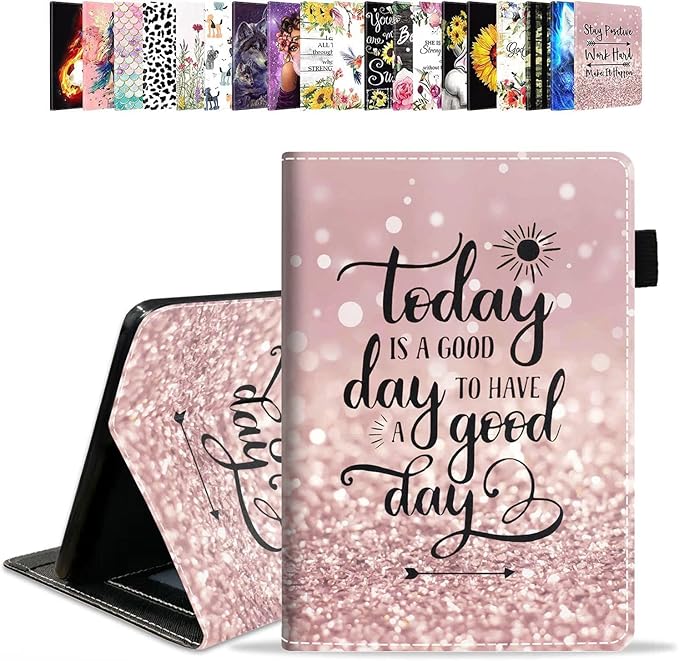 Case for Amazon Fire HD 10 &amp 10 Plus Tablet 10.1 (13th/11th Gen 2023/2021 Release) - PU Leather Folio Case with Smart Auto Wake/Sleep Today is a Good Day to Have a Good Day Inspirational Quote