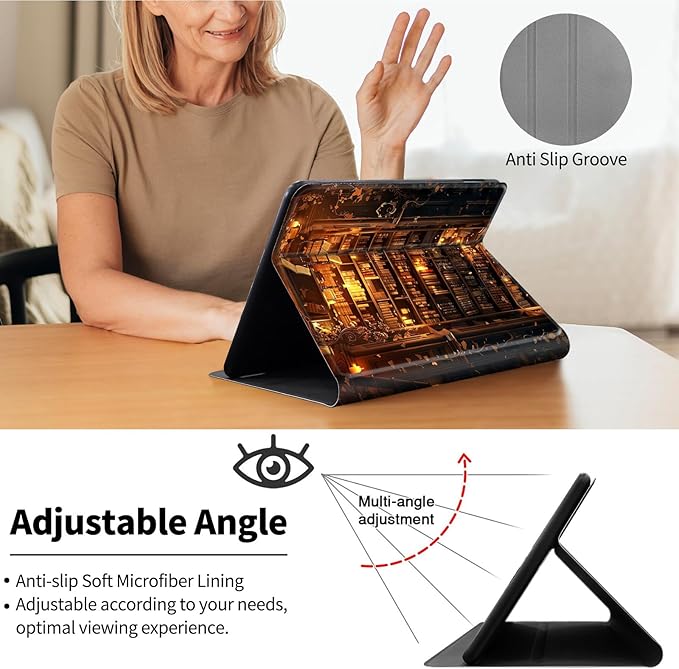 Case for All-New 7 Kindle Paperwhite 12th Gen 2024 &amp Kindle Colorsoft Signature EditionPU Leather Cover with Auto Sleep Wake FeatureCandlelight Bookshelf