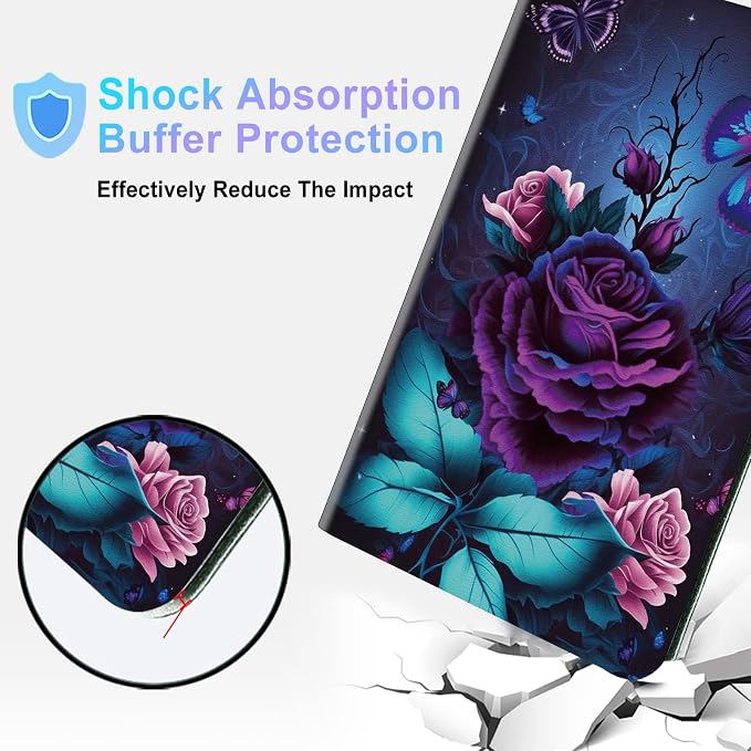 Purple Rose and Blue Butterfly