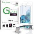 amFilm Ultra Glass Screen Protector for Galaxy S20 (2 Pack) UV Gel Application Tempered Glass Compatible with UltraSonic Fingerprint Scanner for Galaxy S20 (2020)