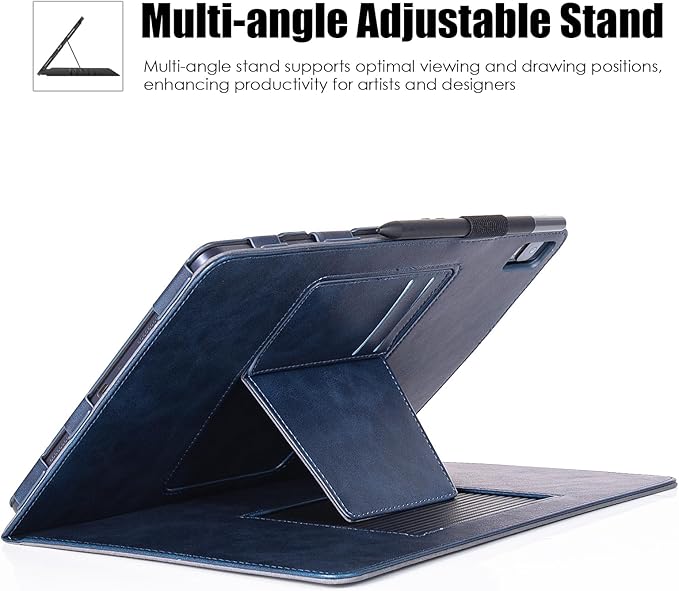 BOZHUORUI Case for XPPen Magic Drawing Pad 12.2 PU Leather Protective Folio Cover with Auto Sleep WakeMultiple Viewing Angles Stand Cover for XP-Pen 12.2 Inch Drawing Tablet (Dark Blue)
