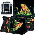 for Universal 10 10.1 Inch Android Tablet Case 360 Degree Rotating PU Leather Stand Folio Cover for iPad 9.7/10.2/10.5/Galaxy Tab 9-10.5/Fire HD10 and More 9.0-10.5 Inch TabletColorful Frog
