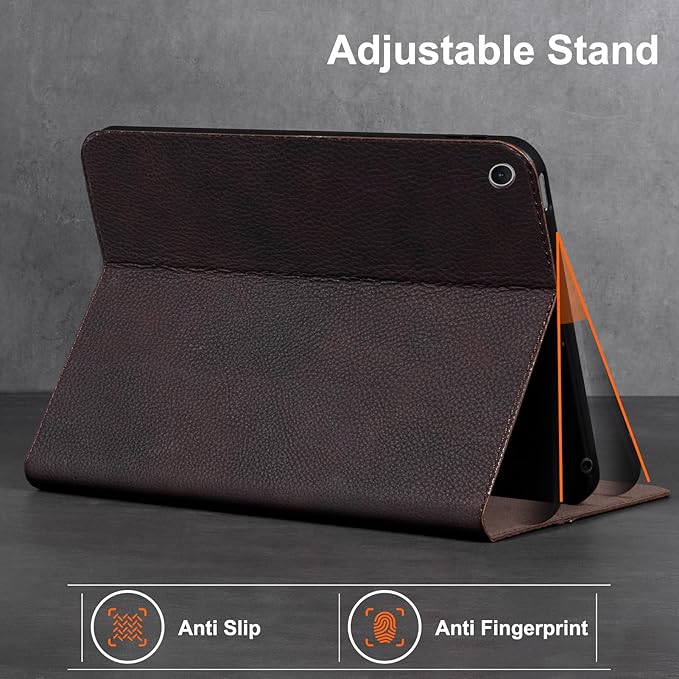 Gexmil Leather Case for iPad 10.2 Inch Case9th/8th/7th Generation(2021/2020/2019)Smart Cover Anti Fingerprint/SlipCowhide Folio Auto Sleep/Wake with Adjustable StandSand Dark Brown