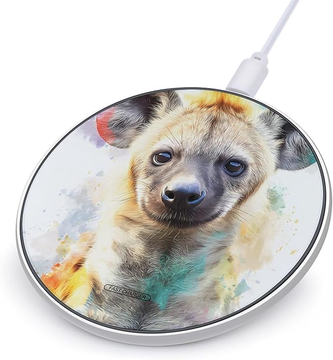 Hyena Dog Fast Portable Charger 10W Funny Graphic Phone Charging Pad with USB Cable