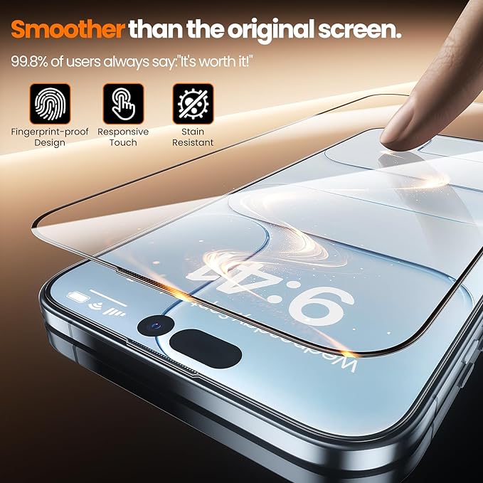 2-Pack for iPhone Air Screen ProtectorMilitary Grade ShatterproofBubble-Dust Free Box9H+ HD Tempered GlassScratch &amp Smudge Resistant for iPhone Air 6.5 inch