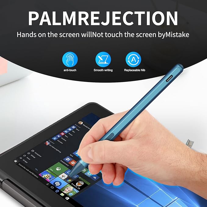 Stylus Pen for ASUS Transformer/Mini/ASUS Zenbook Flip/Pro/ASUS Vivobook Flip/Pro/Duo/ASUS Notebook Rechargeable MPP 2.0 Tilt Active Pen with 4096 Pressure Sensitivity Tpye-c Charge Blue