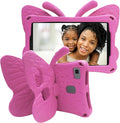 Universal Kids Case for Sunshine T1 Tablet/Sunshine T1 Elite Tablet Case Shockproof Light Weight Protective Stand Cover for Cloud Mobile Sunshine T1 Tablet 8 inch Cute Butterfly - Magenta