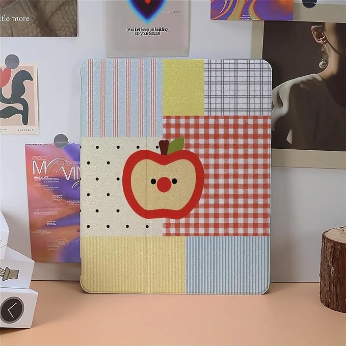Vintage check Plaid apples