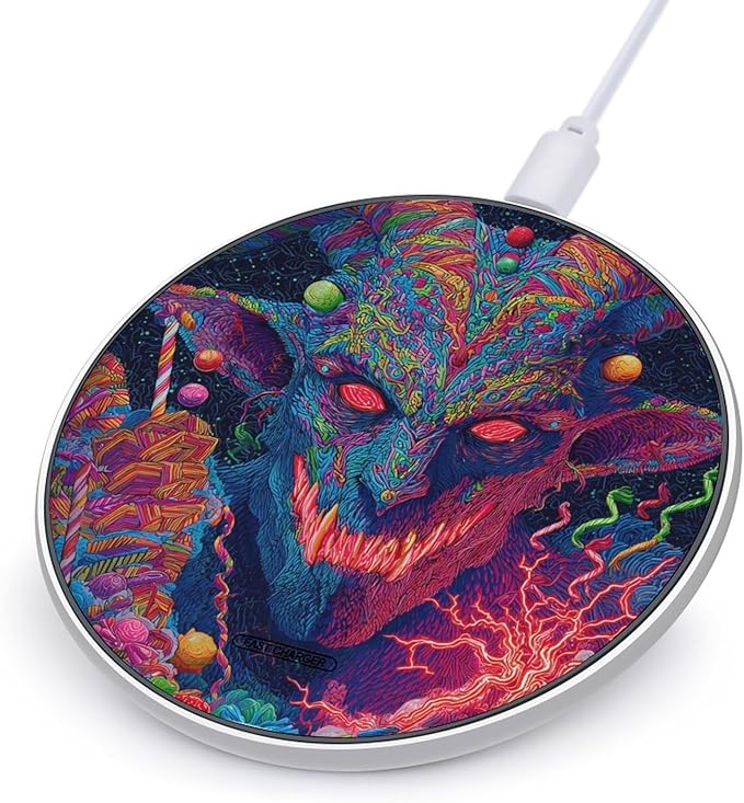 Christmas Krampus Devil Fast Portable Charger 10W Funny Graphic Phone Charging Pad with USB Cable