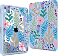 CISSOOK for iPad (A16) 11 inch Case 2025 /iPad 10th Generation 10.9 inch 2022 with Pencil Holder Trifold Stand with Soft TPU + PC Transparent Hard Shell Back Cover Blue Flora