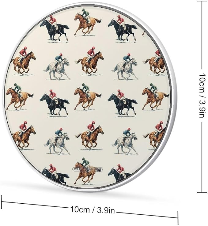 Horse Racing Jockeys Phone Charger Magnetic Charging Pad Anti-Slip with USB Cable