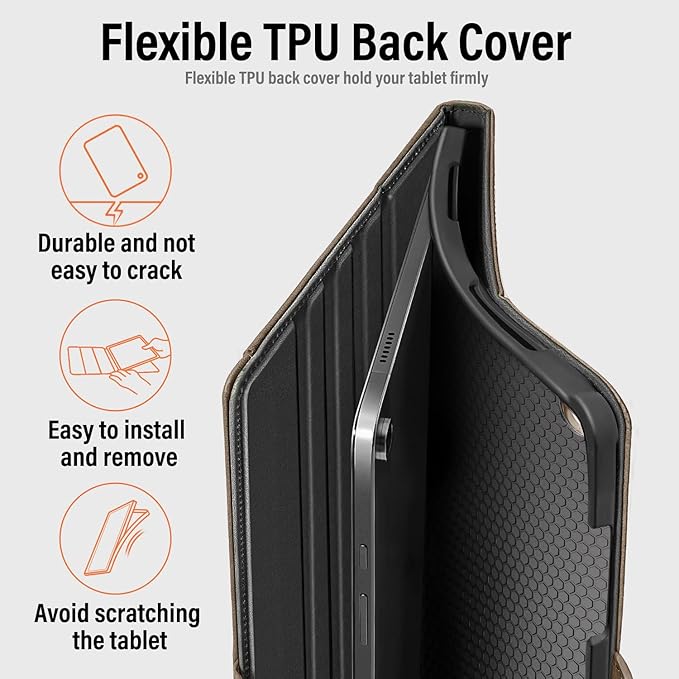 Case for Samsung Galaxy Tab A11+/A11 Plus/A9+ Plus 5G Tablet 11 Inch 2026/2023 (SM-X230/X236/X238/X210/X216/X218u) with PocketMagnetic ClosureMulti Angle CoverAuto Sleep/WakeTan