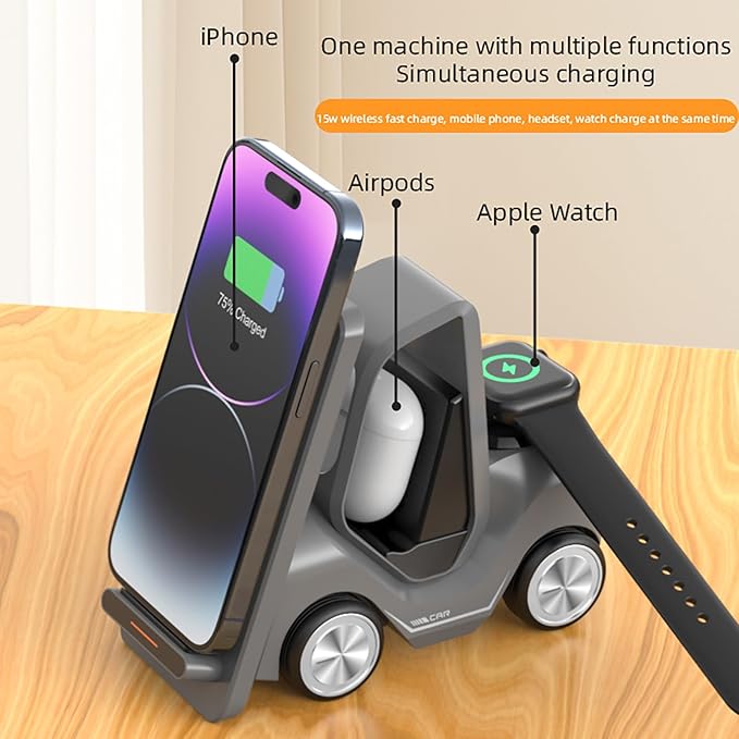 5 in 1 Wireless Charging Station for iPhone ChargerWireless Charger for iPhone16/15/14/13/12 Series&amp AirPods pro/3/2&amp iWatchfor Samsung Charging Station (Grey)