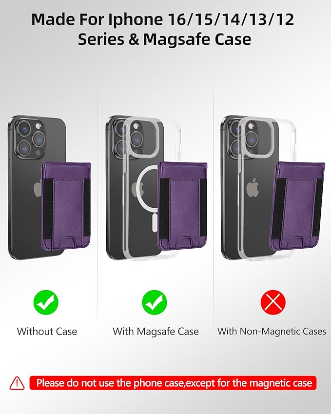 ExtreLife for MagSafe Wallet with Money Clip Stronger Magnetic Wallet for iPhone 17/16/15/14/13/12 Series RFID Blocking for iPhone Wallet with Stand ID Window &amp 8 Card Holder Purple