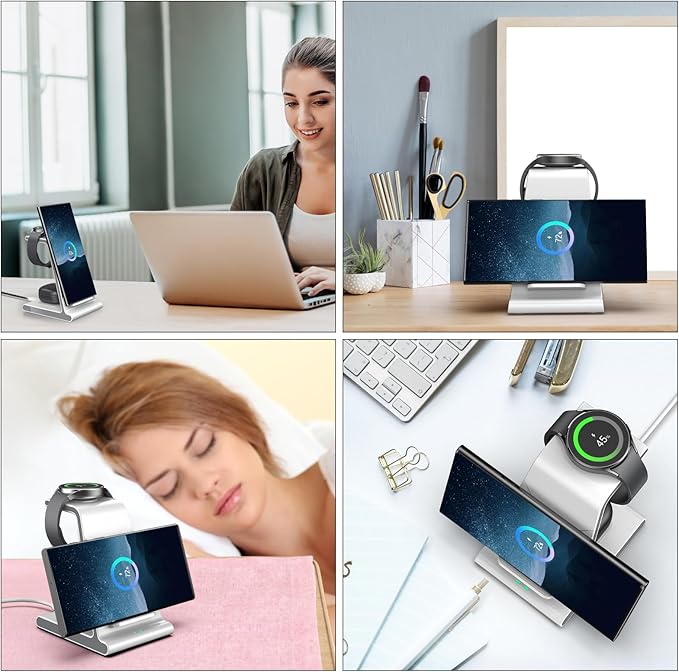 Wireless Charger for Samsung S25 Ultra Charging Station for Galaxy S25/S25 Edge/S24 Ultra/S24+/S24/S23/S22/Note 20/Z Flip 7/Fold 7 for Galaxy Watch 8/8 Classic/Ultra/7/6 Galaxy Buds 2 Pro/Pro