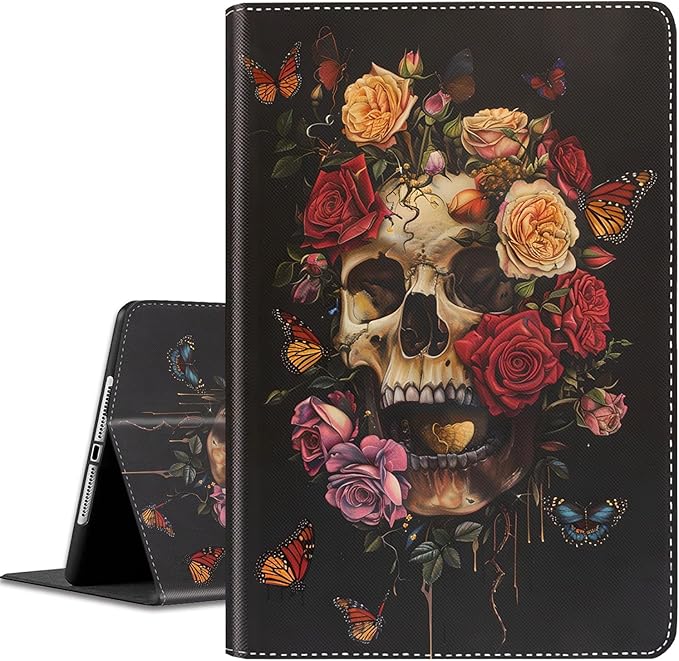 Butterflies, Roses and Skull