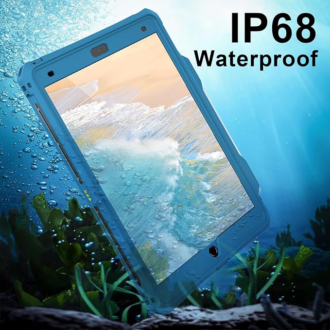 ShellBox Case iPad 10.2 9th /8th/7th Generation Waterproof Case Full-Body Heavy Duty Shockproof Protective Cover Built-in Screen Protector with Shoulder Strap for iPad 10.2 2024-2019