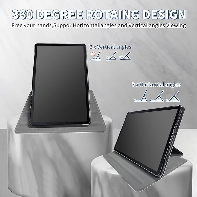 for iPad A16 Casefor iPad 11th/10th Generation Case 2025/2022 Release 360 Rotating Degree Stand Lightweight Protective Smart Cover with Auto Wake/Sleep - Floral Flower