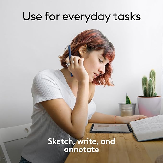 Logitech Crayon Digital Pencil for iPad (iPad Models with USB-C Ports) Featuring Apple Pencil Technology Anti-roll Design and Dynamic smart tip.