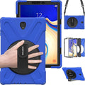 BRAECN for Galaxy Tab S4 10.5 2018 CaseThree Layer Heavy Duty Drop-Proof Protective Silicone Case with Kickstand+Hand Grip+Carrying Strap for Samsung Tab S4 10.5 Inch T830/T835/T837 2018 (Blue)