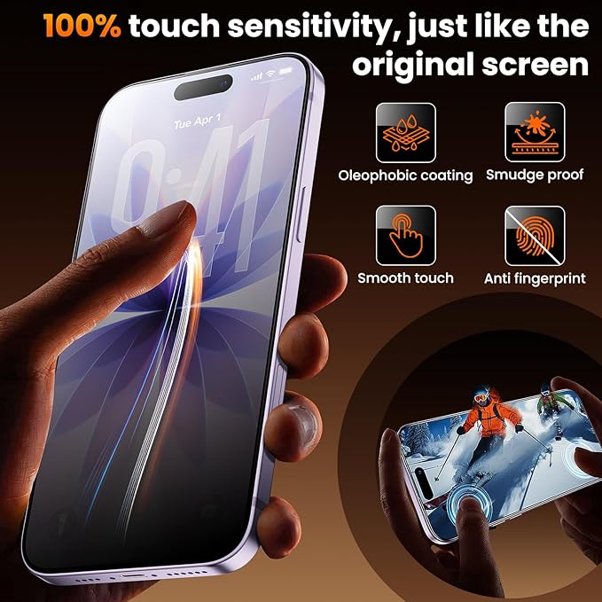 3-Pack for iPhone 17 Screen Protector Privacy[25°Anti Spy] 9H Hardness Easy Install Frame Bubble Free Impact &amp Shatter Protection Case-Friendly