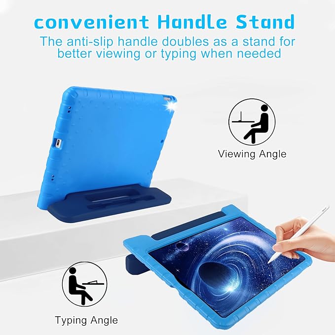 for Kids iPad Pro 12.9 Case 2nd 1st Generation with Pencil Holder and Anti-Slip Handle Super Protection Rugged Cover for 12.9 inch iPad Pro 2015 2017 - Dark Blue