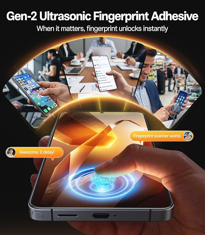 TORRAS for Samsung Galaxy S25 Ultra Screen Protector 9H+ Military-Grade Shatterproof Tempered Glass 2 Pack- Responsive Touch Anti-ScratchFull Coverage Bubble FreeHD Clarity Easy installation