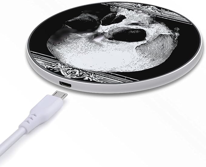Vintage Skull with Gothic Border Phone Charger Magnetic Charging Pad Anti-Slip with USB Cable