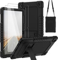 for Onn 11 Tablet Pro Tablet Casewith Tempered Screen Protector Shoulder Strap Stand Kids Friendly Shockproof Case for Walmart Onn 11 Inch Pro 2023 (Model:100110027) (Black/Black2 Pcs)