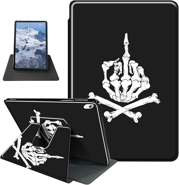 Case for iPad Air 5th/4th Generation (2022/2020 Release) 10.9/iPad Pro 11 2022/2021/2020 Release Finger Bone Theme 360 Degree Rotating Stand Protective Cover with Auto Sleep/Wake