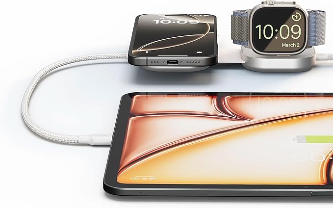 Zens Charging Cable Pro 3 Qi2 Magnetic Wireless Phone Charger for iPhone 17/16/15/14/13/12 Apple Watch Fast Charging 140 W USB-C Power Delivery Cable for MacBook and USB-C Laptops 1.5 m White